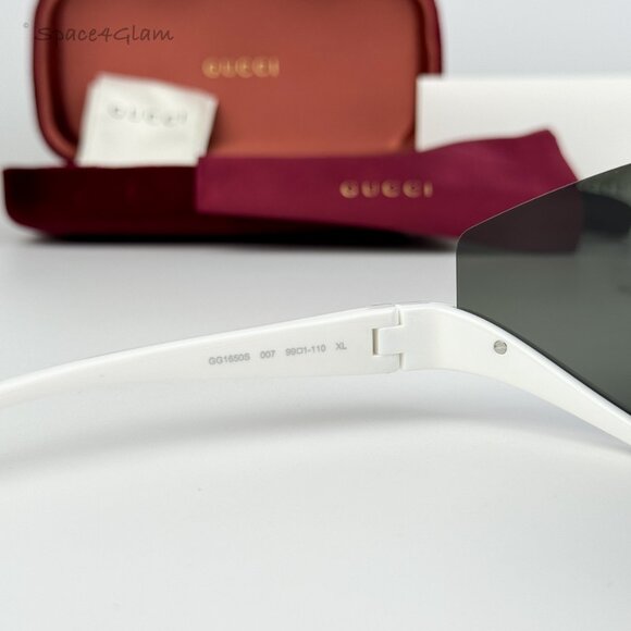NEW Gucci GG1650S 007 White Grey Unisex Shield Mask Sunglasses GG 1650S - Picture 4 of 8